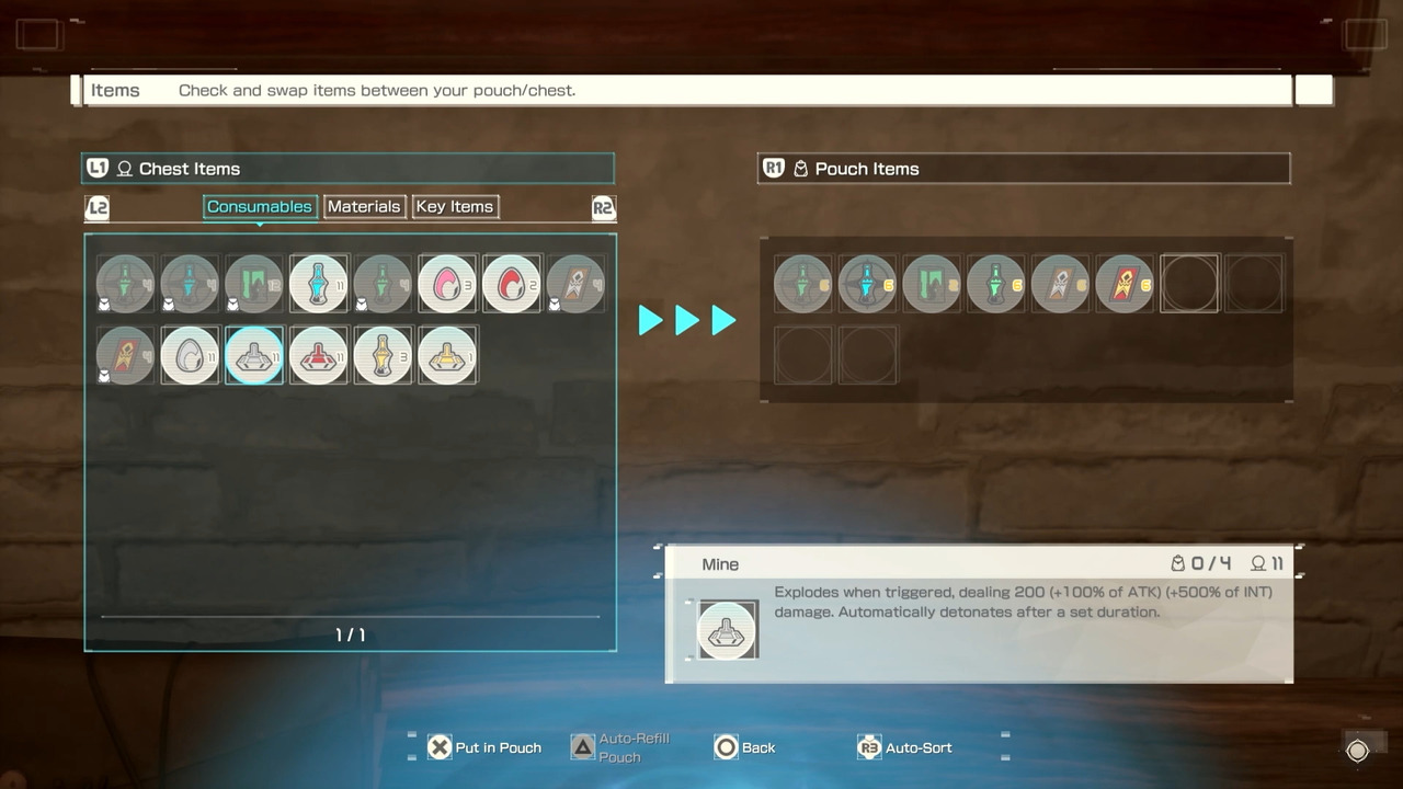 Echoes of Aincrad item and crafting screen